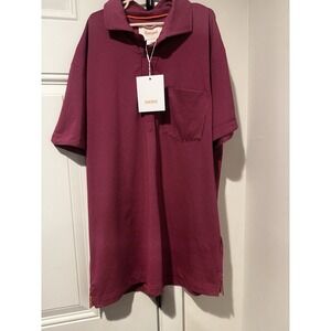 SWIMS‎ Men's Pink Checkered Polo Shirt Sz M NWT Preppy Golf Office Short Sleeves